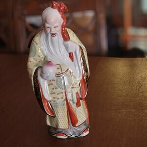 Vintage Chinese Porcelain Immortal Figure Of Wise Man  14" tall.